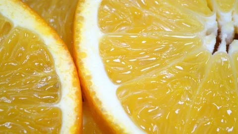 Orange Slices In Extreme Close Up background Stock Footage 97301049