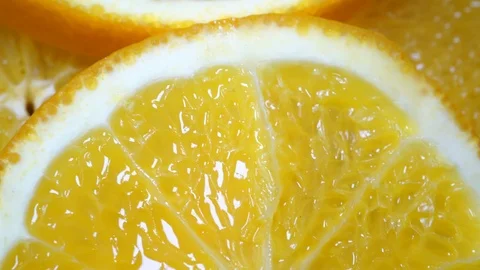 Orange Slices In Extreme Close Up background Stock Footage 97301138