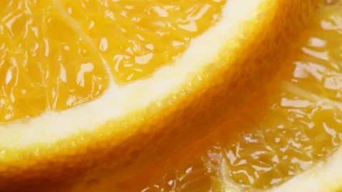 Orange Slices In Extreme Close Up background Stock Footage 97301275