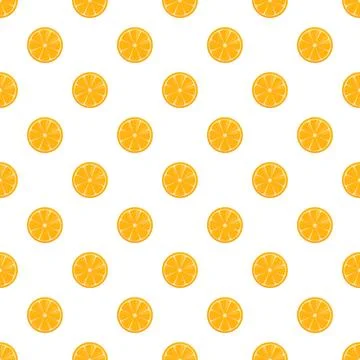 Orange slices forming a seamless repeating pattern Stock Illustration