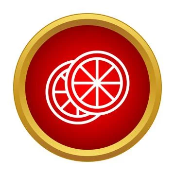 Orange slices icon representing healthy citrus fruit Stock Illustration