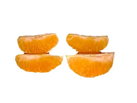 Orange slices isolated on white Fotos de archivo