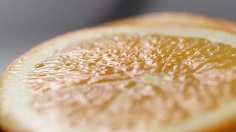 Orange slices macro with focus peaking. Stock Footage 131978223