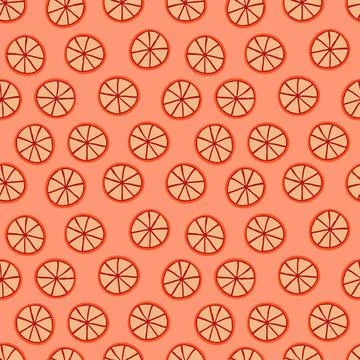 Orange Slices in Orange Background Pattern Stock Illustration