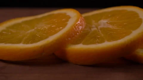 Orange Slices Panning to the Right Stock Footage 131064655