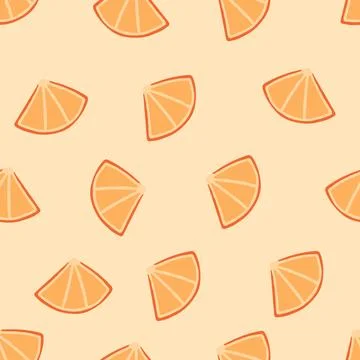Orange Slices Pattern Vector Illustration. Stock Illustration