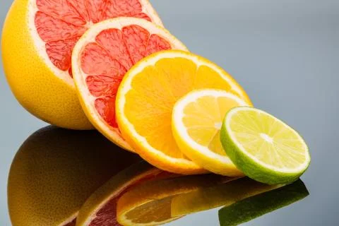 Orange slices Stockfoto's