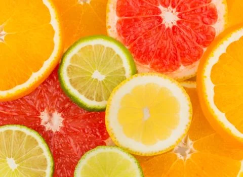 Orange slices Stockfoto's