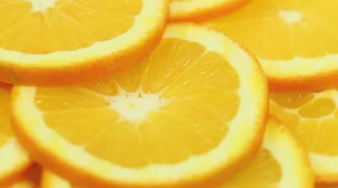 Orange Slices Rotating Stock Footage 9052241