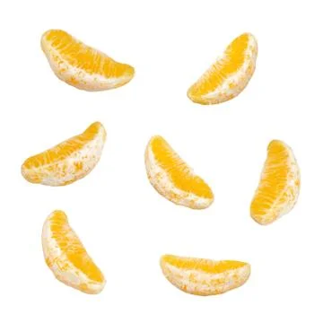 Orange slices set on white background Stock Photos