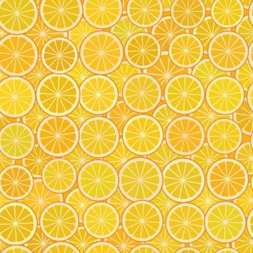 Orange slices simple seamless pattern With a piece of orange citrus fruit on  Stock Illustration