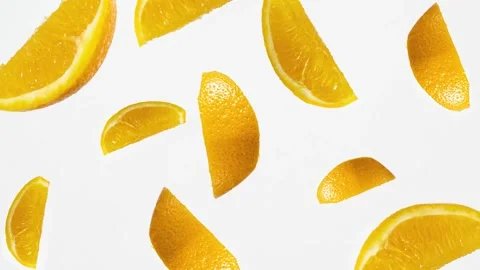 Orange slices in stop motion. Stock Footage 156244266