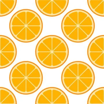 Orange slices vector seamless pattern Stock Illustration