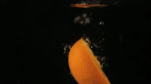 Orange Slices in Water Stock Footage 11236073