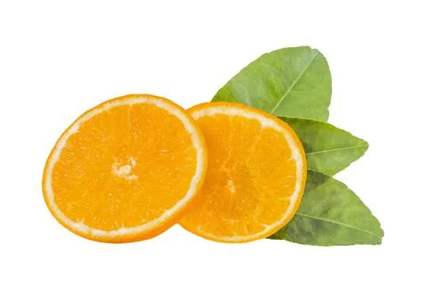 Orange slices on white background Stock Photos
