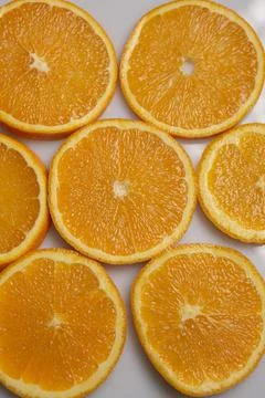 Orange slices on white background Foto stock