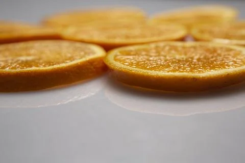 Orange slices on white background Stock Photos