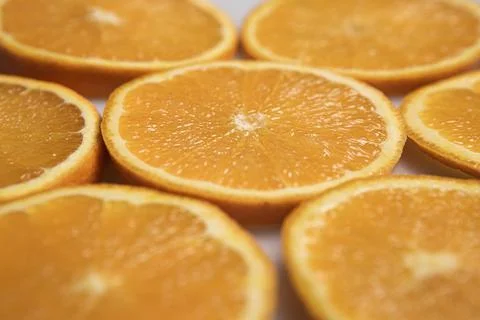 Orange slices on white background Stock Photos
