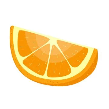 Orange with slices on white background. Vector graphic design elements. Hand Stock Illustration