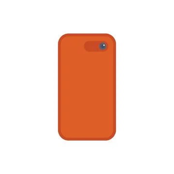 Orange smartphone back side with camera and flash light Ilustración de archivo