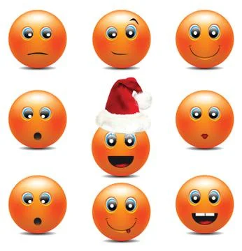 Orange smiley faces Stock Illustration