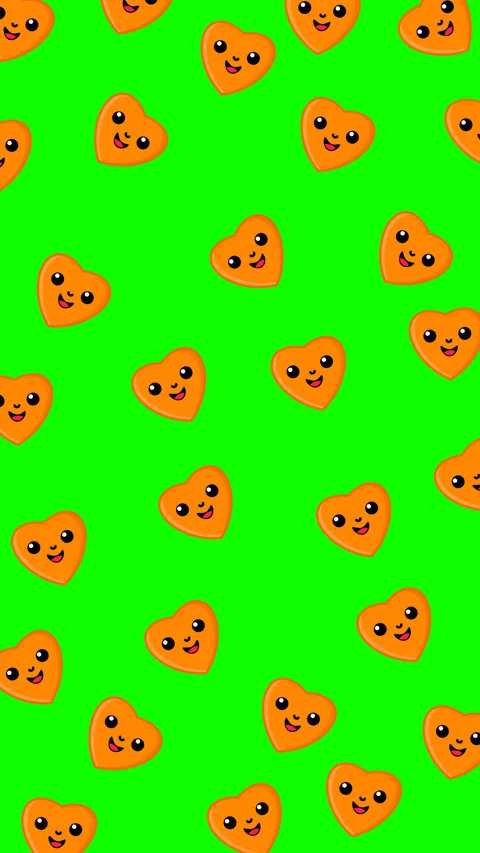 Orange Smiley Heart Chroma Key Stock Footage 326788952