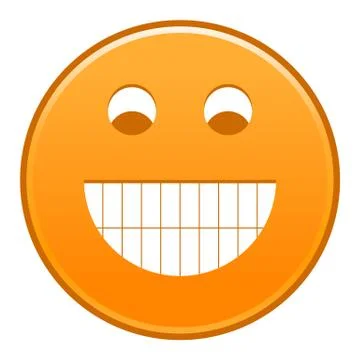 Orange smiling face cheerful smiley happy emoticon Stock Illustration
