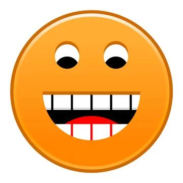 Orange smiling face cheerful smiley happy emoticon 스톡 일러스트