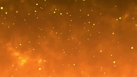 Orange smoke and fire background animation with sparks rising. Burning red Stock Footage 173827674