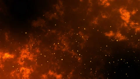Orange Smoke in black background, hot smoke, extremely hot explosion Video stock 201676643