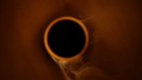 Orange smoke with black core like abstract black sun Stock Footage 70824082