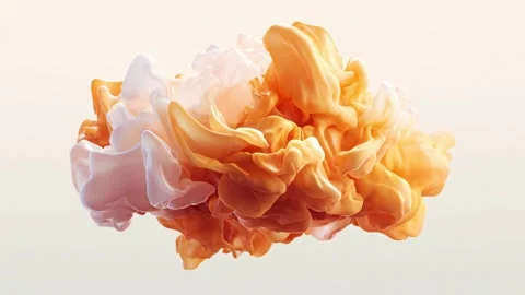 Orange smoke cloud expanding in slow motion Video stock 316822902