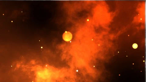 Orange smoke with particles Stock Footage 112583703