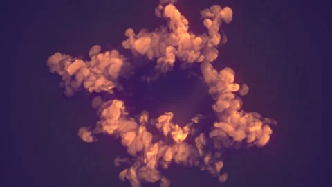 Orange smoke shockwave effect. 3d rendering digital animation 4K Stock Footage 236640862