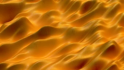 Orange smooth surface with ripples seamless loop 3D render animation Stock Footage 163884296