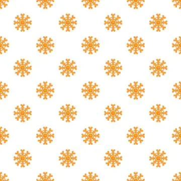 Orange snowflake pattern creating seamless winter background Illustrazione stock
