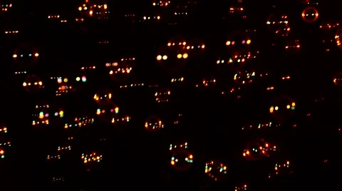 Orange soap bubbles on black, background Stock-Footage 53017606