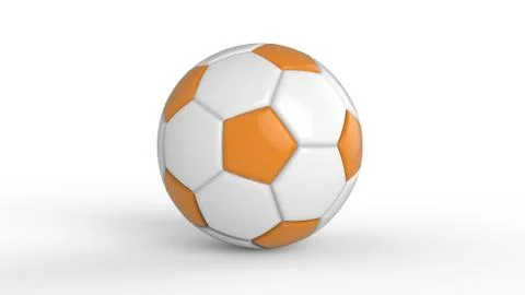 Orange soccer plastic leather metal fabric ball isolated on black background. Stock Illustration