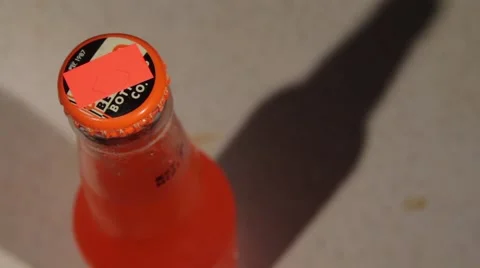 Orange Soda Bottle Cap Video stock 68690838