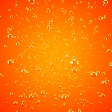 Orange soda bubbles background Иллюстрация