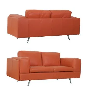 Orange Sofa front and back Stock Photos