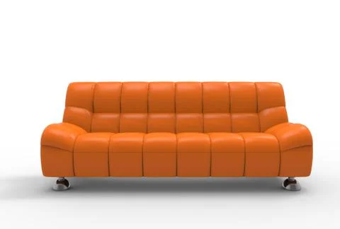 Orange Sofa Front View Stock Illustration