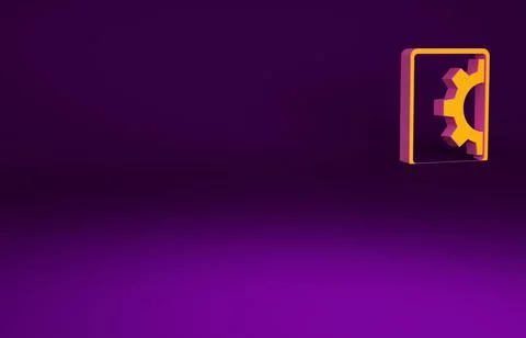Orange Software, web development, programming concept icon isolated on purple Stock Illustration
