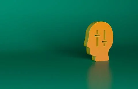 Orange Solution to the problem in psychology icon isolated on green background Illustrazione stock