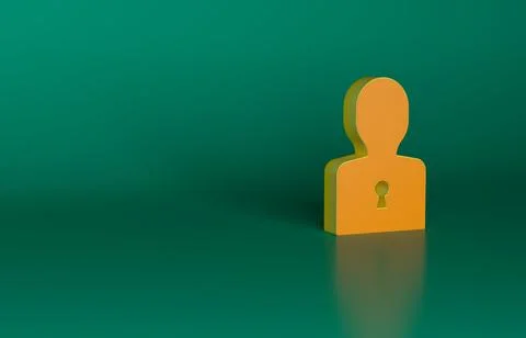 Orange Solution to the problem in psychology icon isolated on green background 스톡 일러스트