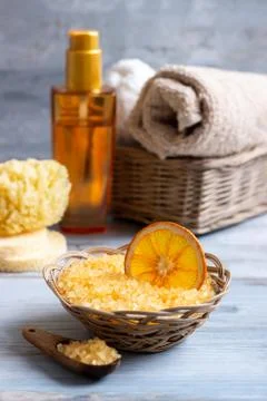 Orange Spa and wellness setting Stock Photos