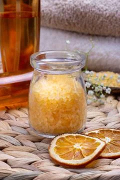 Orange Spa and wellness setting Stock Photos