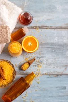 Orange Spa setting Stock Photos