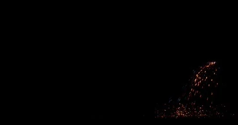 Orange Spark Burst Energy Source Spot On Black Background VFX Overlay Vídeo Stock 330349114