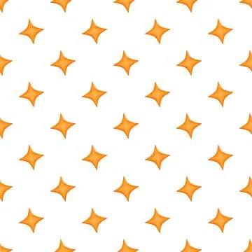 Orange sparkle stars seamless pattern white background 스톡 일러스트